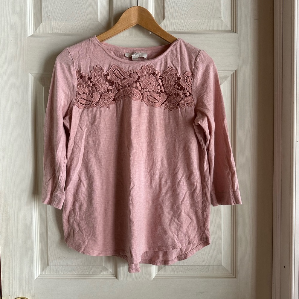 Loft Cropped sleeve shift top